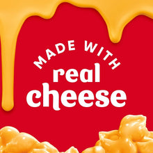Velveeta "made with real cheese" graphic with cheese sauce drip