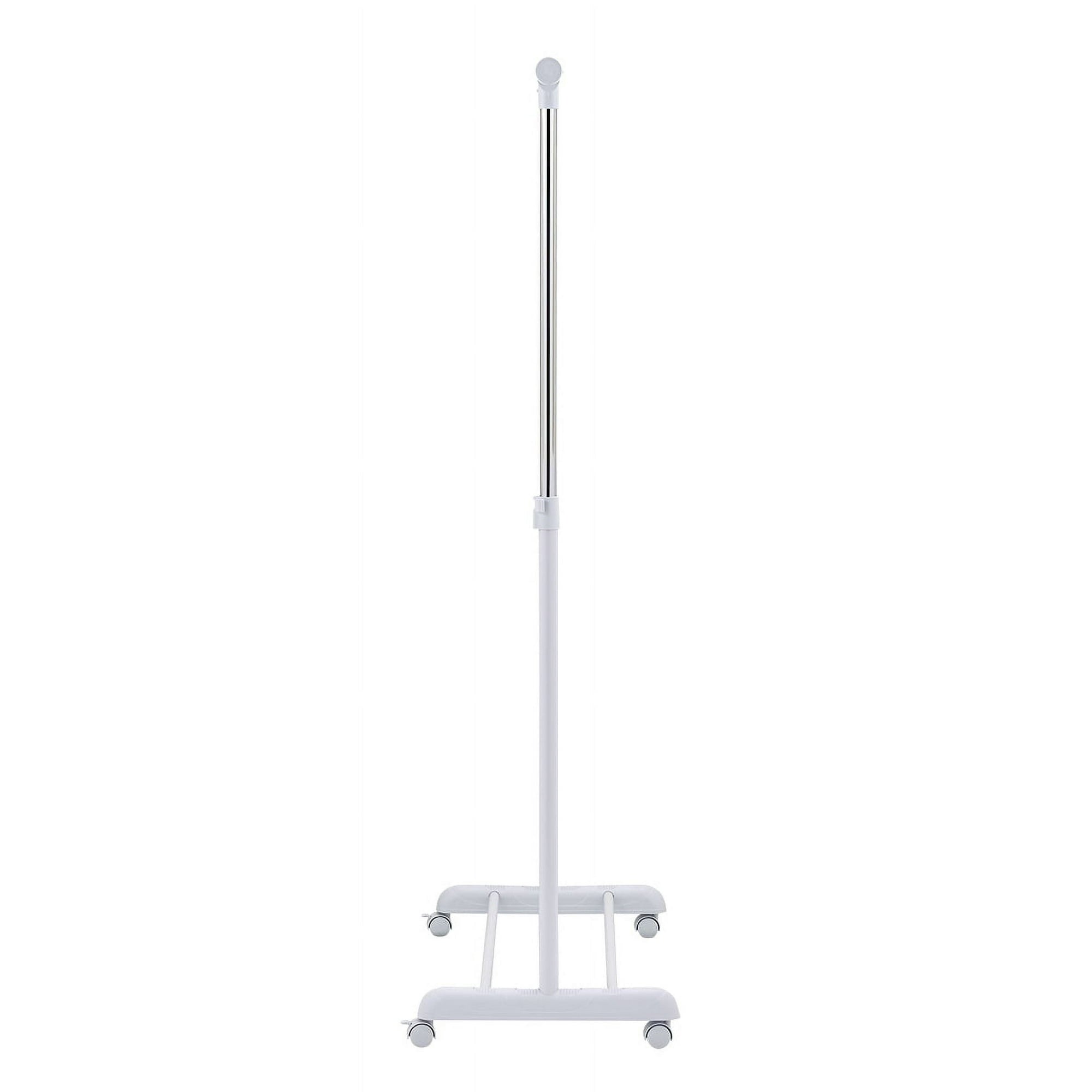 Mainstays Adjustable Metal Rolling Garment Clothes Rack, Chrome & White