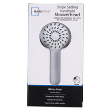 Mainstays single setting handheld showerhead box, white finish, includes 60-inch hose