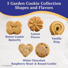 Garden cookie collection guide showing butter butterfly, lemon flower, and vanilla ring