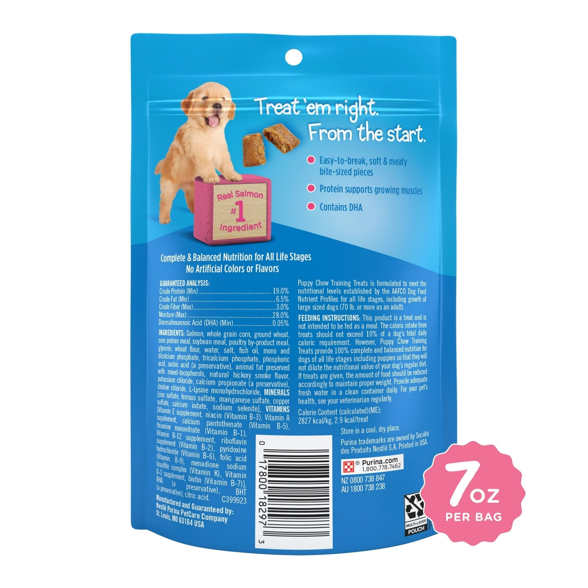 (2 pack) Purina Puppy Chow Dog Training Treats, Healthy Start with Real Salmon, 7 oz Pouch
