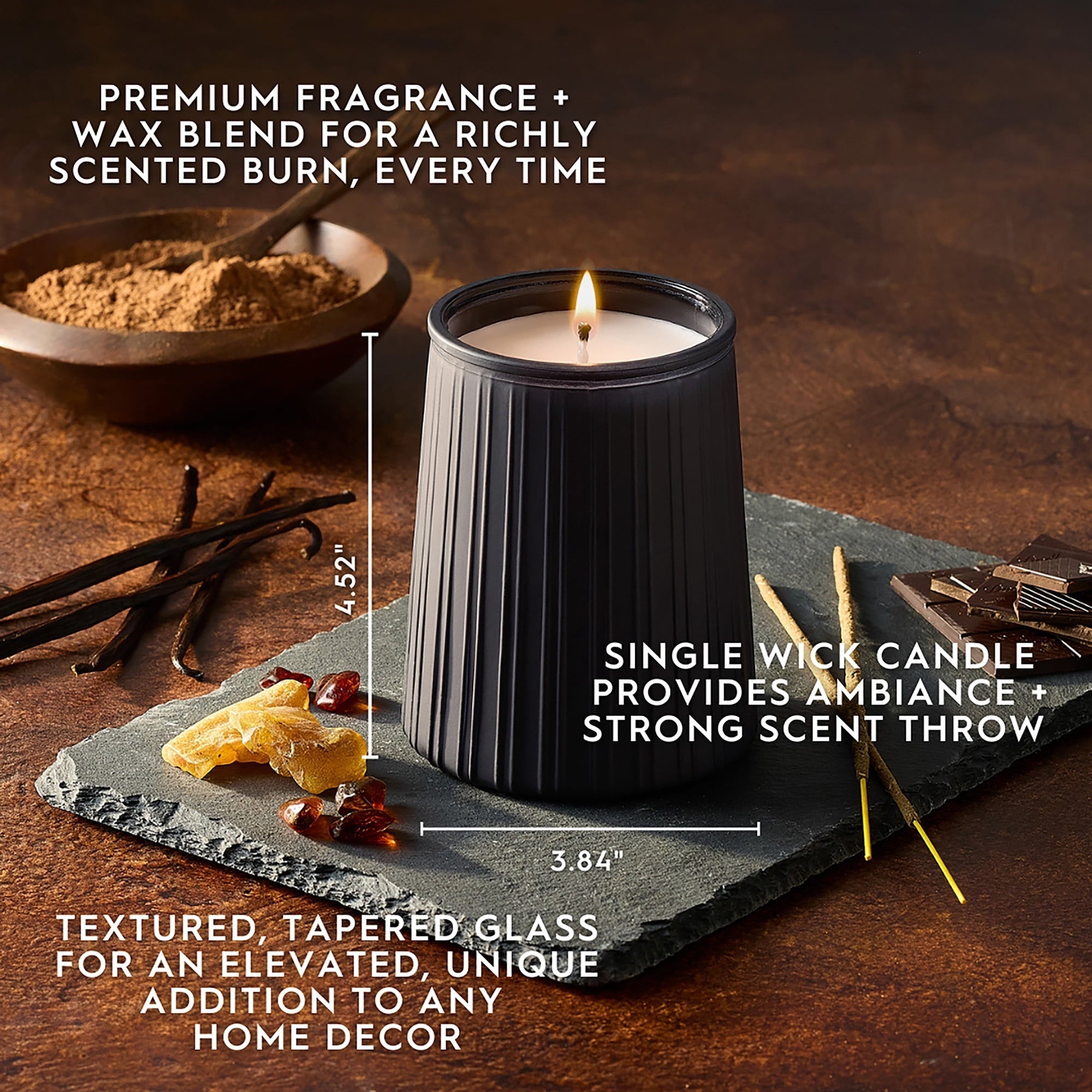 Better Homes and Gardens 16.1 oz. Bronze Mahogany Scented Ribbed Jar Candle