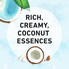 Rich, creamy, coconut essences label