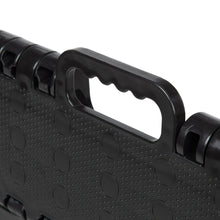 Black plastic step stool top handle with textured anti-slip pattern