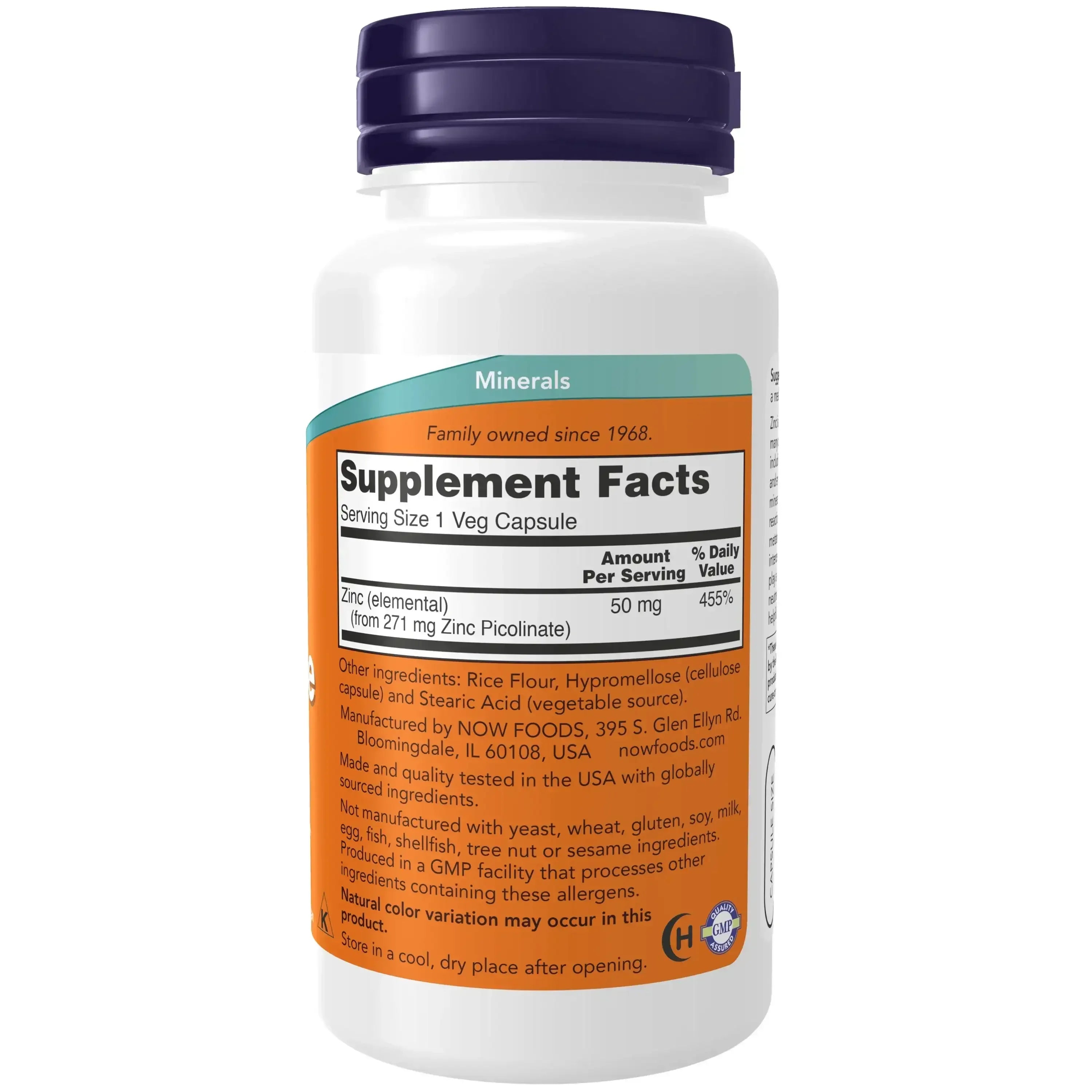 NOW Foods, Zinc Picolinate, 50 mg, 120 Veg Capsules