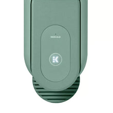 Single-serve pod coffee maker control panel with descaling indicator, green front