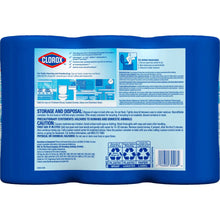 Clorox disinfecting wipes package back with storage, disposal, and safety info