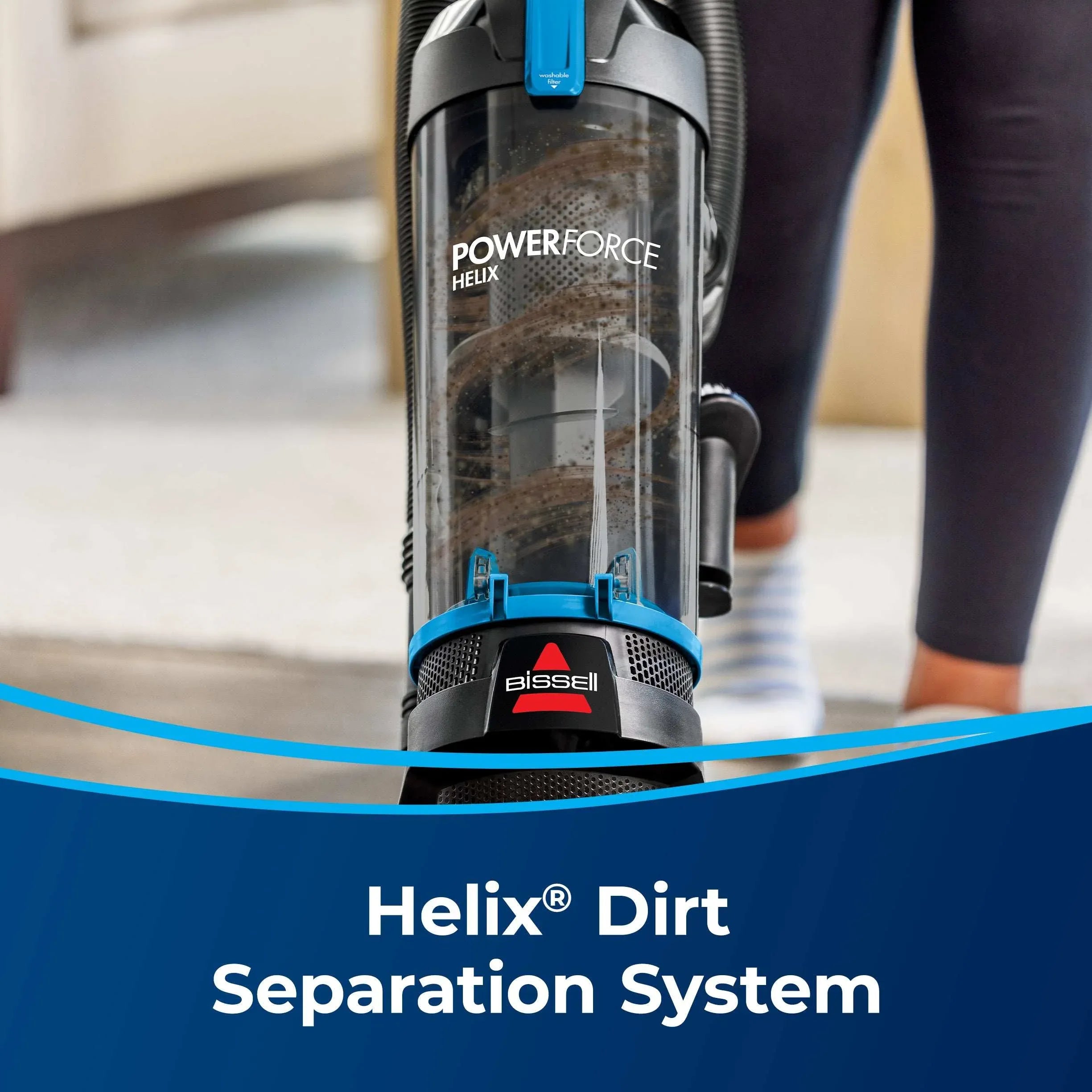 BISSELL PowerForce Helix, Bagless, Upright Vacuum, Pet Friendly, Scatter-Free Technology, Helix Dirt Separation System, Lightweight, 3313, Blue & Black - USA MEGA SHOP
