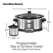 Hamilton Beach programmable slow cooker with 1/2 qt party dipper food warmer