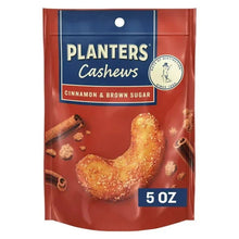 PLANTERS cashews cinnamon & brown sugar snack bag with 5 oz label
