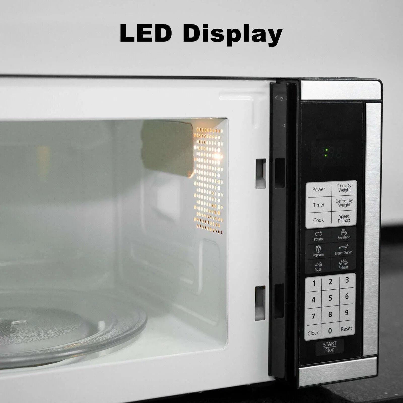 SMAD Countertop Microwave Oven 700W 10 Power Levels 6 Auto Menus 0.7 cu ft - USA MEGA SHOP