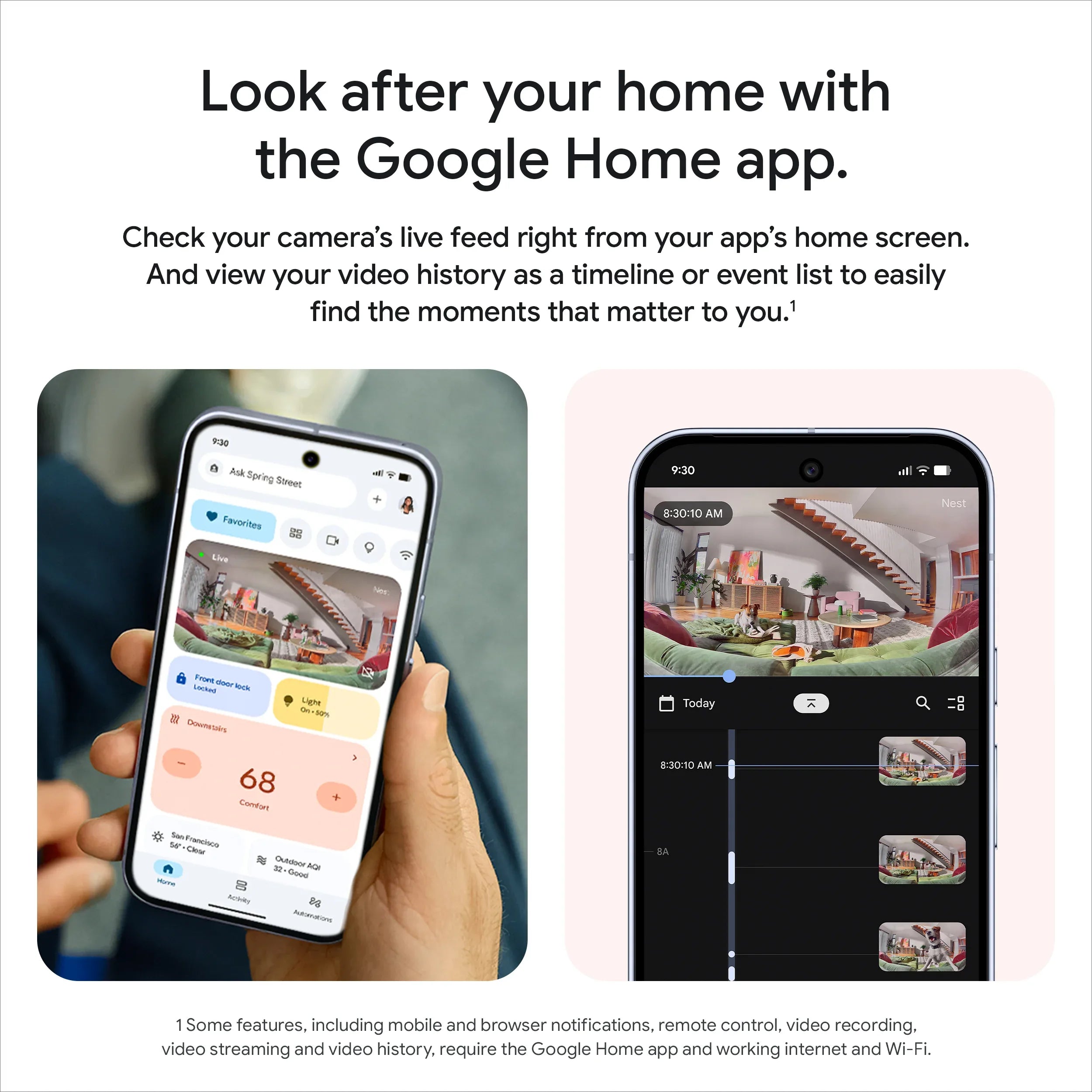 Google Nest Cam Indoor (Wired, 3rd Gen) - Indoor Security Camera with 2K Video - Works with Google Home - With Gemini - Berry