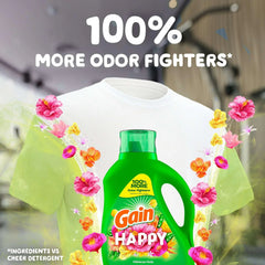 Gain Liquid Laundry Detergent, Happy, 88 fl oz, 61 Loads, HE