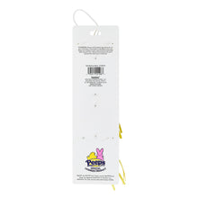 Peeps cat wand set hang tag on white card with bunny logo and product info