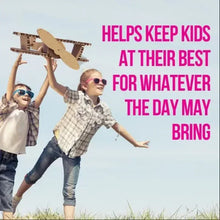 Kids probiotic chewable tablets promotional banner with children outdoors