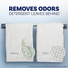 Laundry softener before-and-after towels, white towels with bubbles