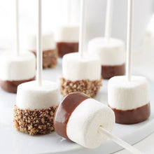 Chocolate-dipped marshmallows on sticks
