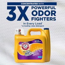 Yellow liquid laundry detergent jug with blue cap, '3X powerful odor fighters' text