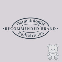 Dermatologist recommended badge with teddy bear icon