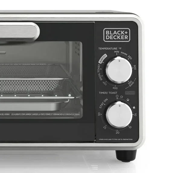 Black+Decker Crisp ‘N Bake PRO Stainless Steel 4-Slice Air Fryer Toaster Oven