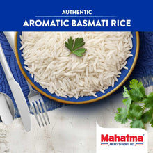 Bowl of basmati rice with a green herb garnish