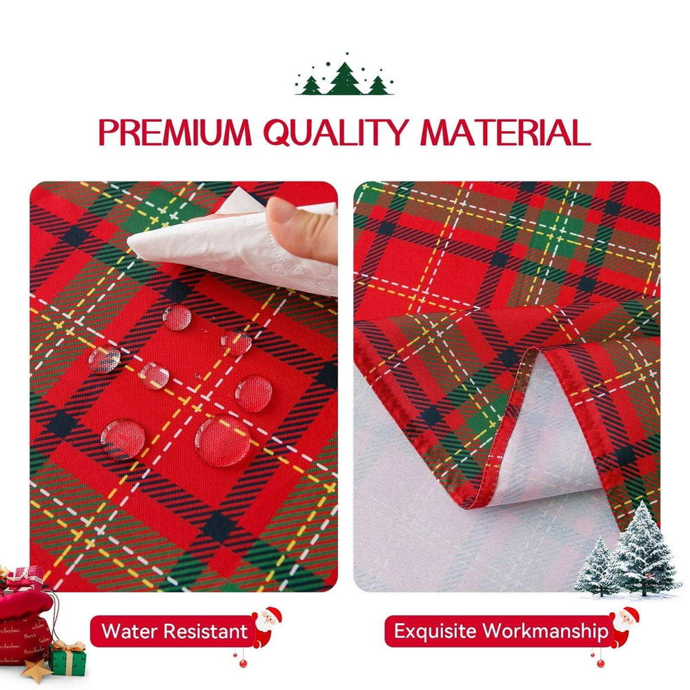 Romanstile Christmas Rectangle Red Plaid Tablecloth - 60 x 84inch - Checkered Water Stain Resistant Table Cover,Washable Polyester Table Cloths for Xmas Dinner/Party Decoration/Holiday - USA MEGA SHOP