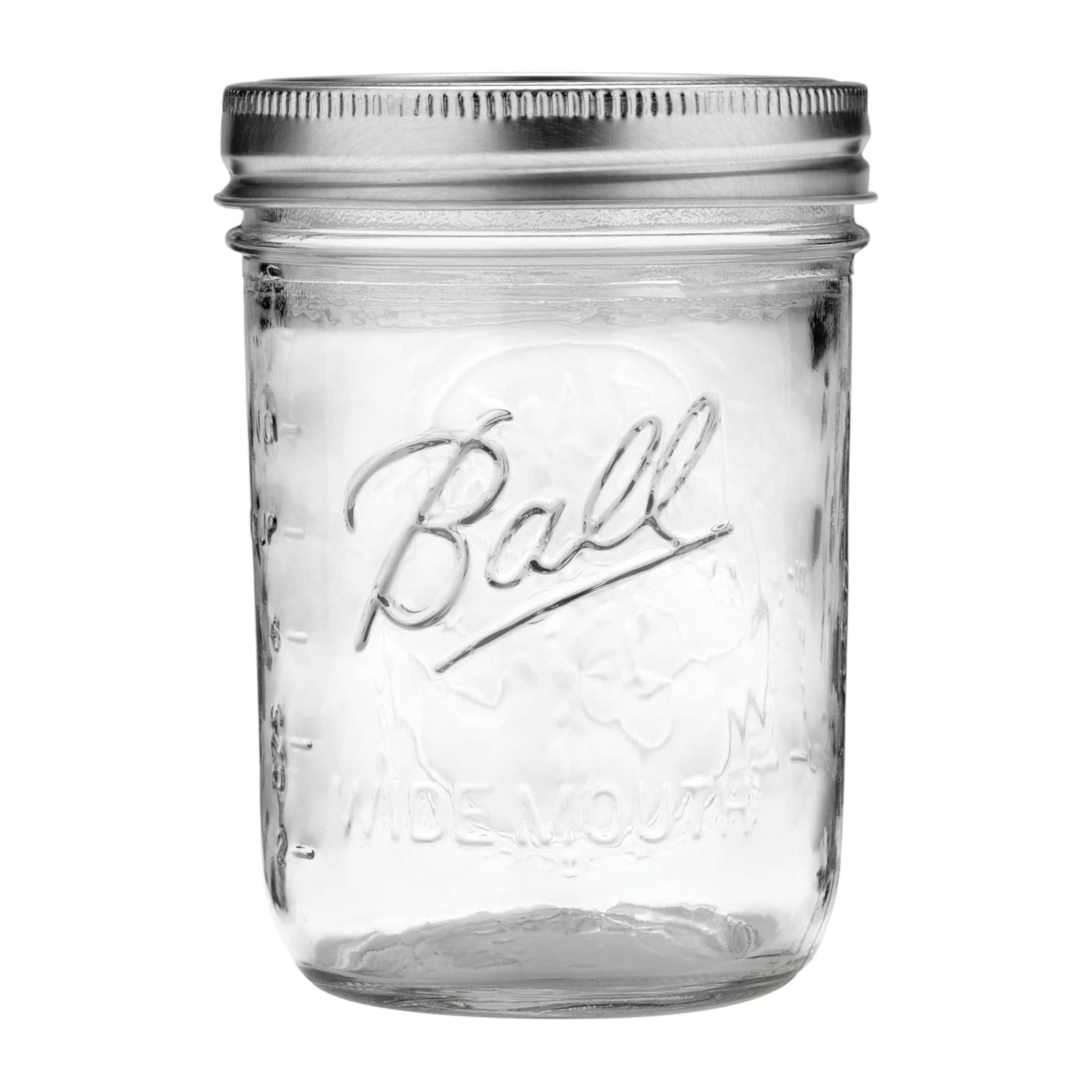 Ball 16 oz Mason Jars, Wide Mouth Pint Canning Jars with Lids and Rings, 12-Pack Glass Jars for Home Canning and Preserving