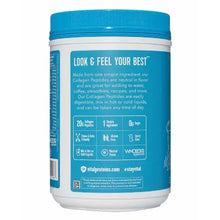 Vital Proteins collagen peptides tub, 'look & feel your best' text panel on back