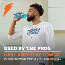 Gatorade Thirst Quencher sports drink bottle with blue label and orange cap
