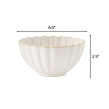 Cream ceramic cereal bowl; size 6 in wide and 2.9 in high