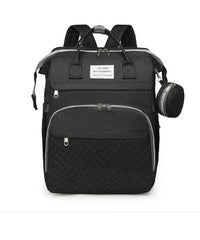 Waterproof Diaper Bag Backpack, Multifunctional Travel Nappy Bag with Changing Pad, Great for Moms and Dads, Baby Shower Gift (Black) 