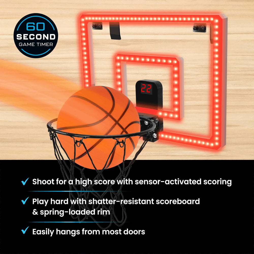 Over-the-Door Basketball Hoop, Indoor Sports Game, Battery-powered, for All Ages - USA MEGA SHOP