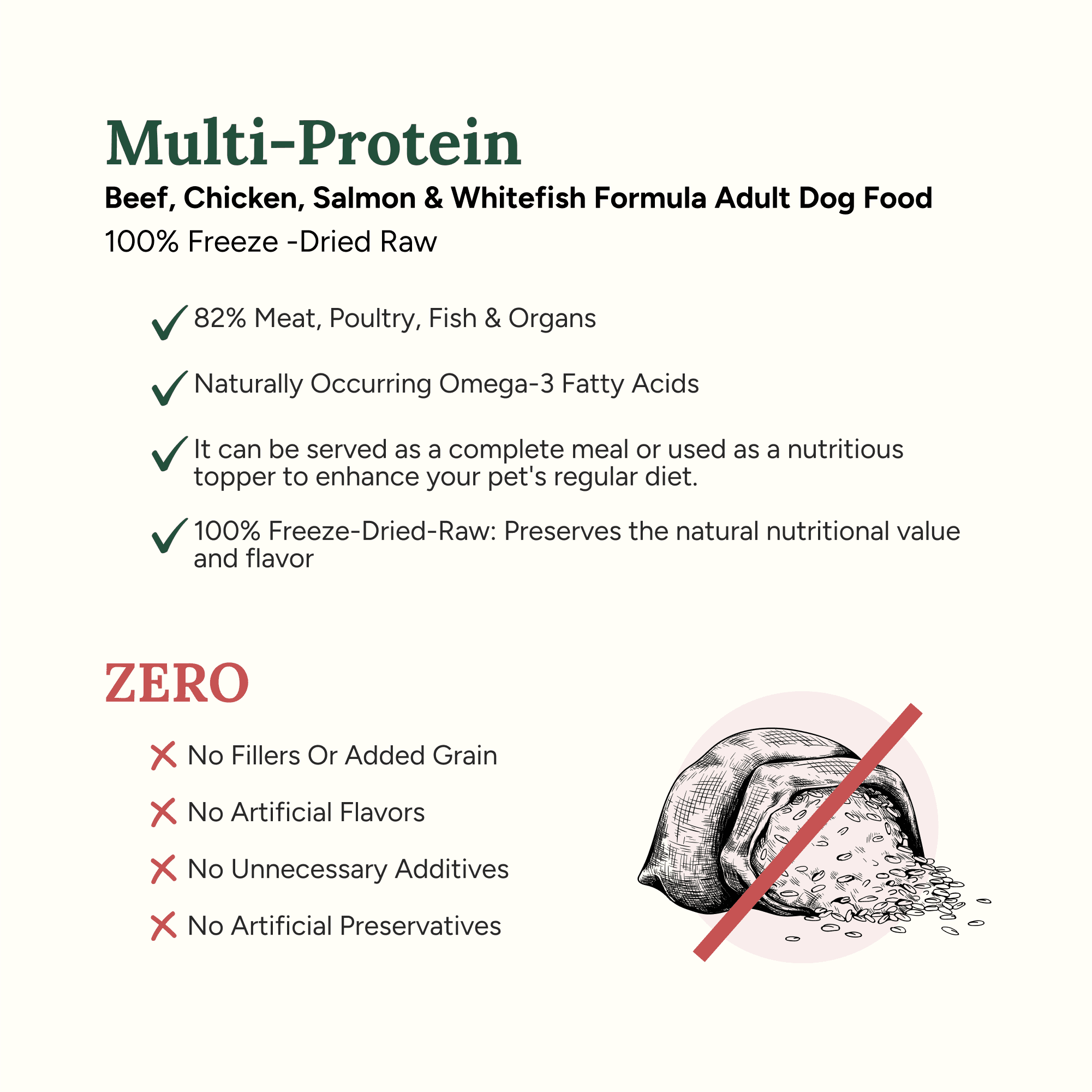 360 Pet Nutrition Multi Protein Flavor Freeze Dried Dog Food