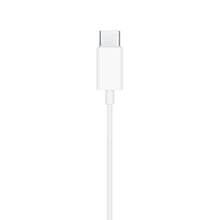 USB-C earbud cable with metal USB-C plug and inline strain relief