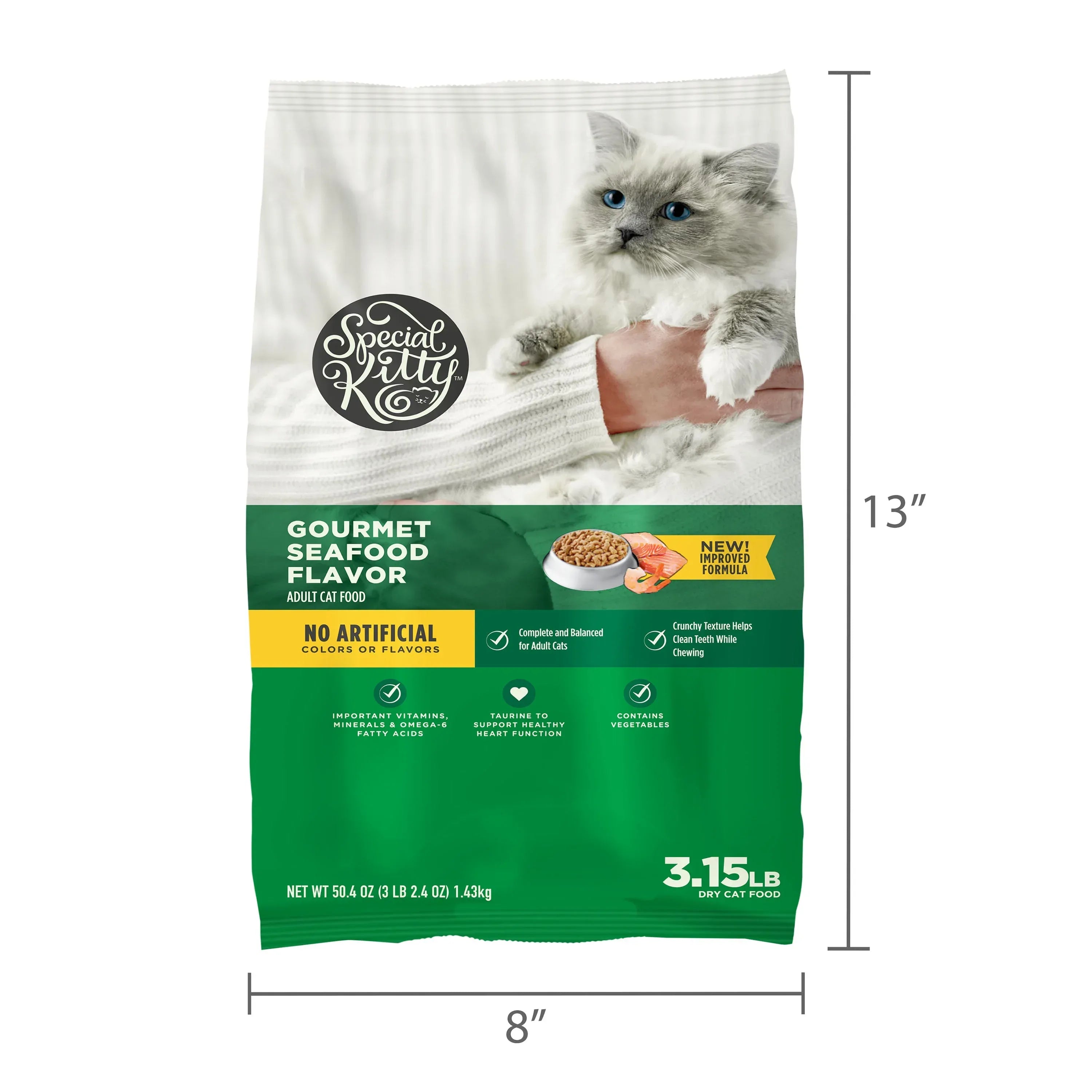 Special Kitty Gourmet Formula Seafood Blend Flavor Dry Cat Food, 3.15 lb Bag - USA MEGA SHOP