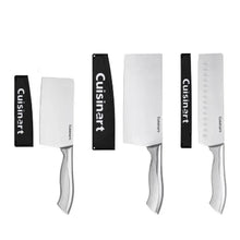 Stainless steel cleaver knives, assorted blade colors, with contoured handles