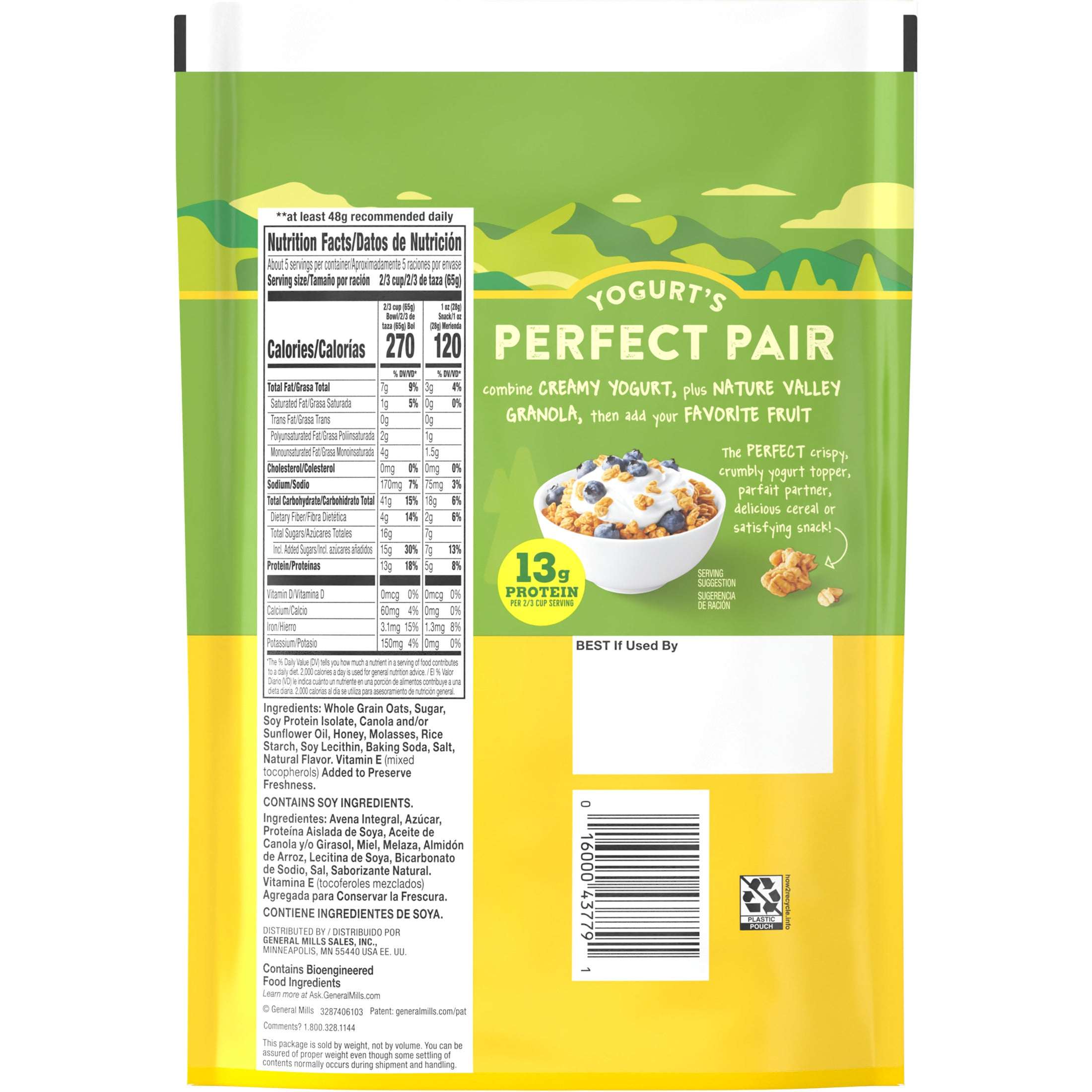 Nature Valley Protein Oats and Honey Granola Pouch, 11 oz