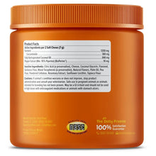 Turmeric bites supplement jar back label with ingredient and supplement facts panel