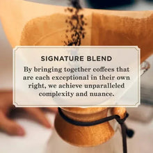 Signature blend informational card for coffee pods