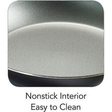 Non-stick saute pan interior with light speckled cooking surface