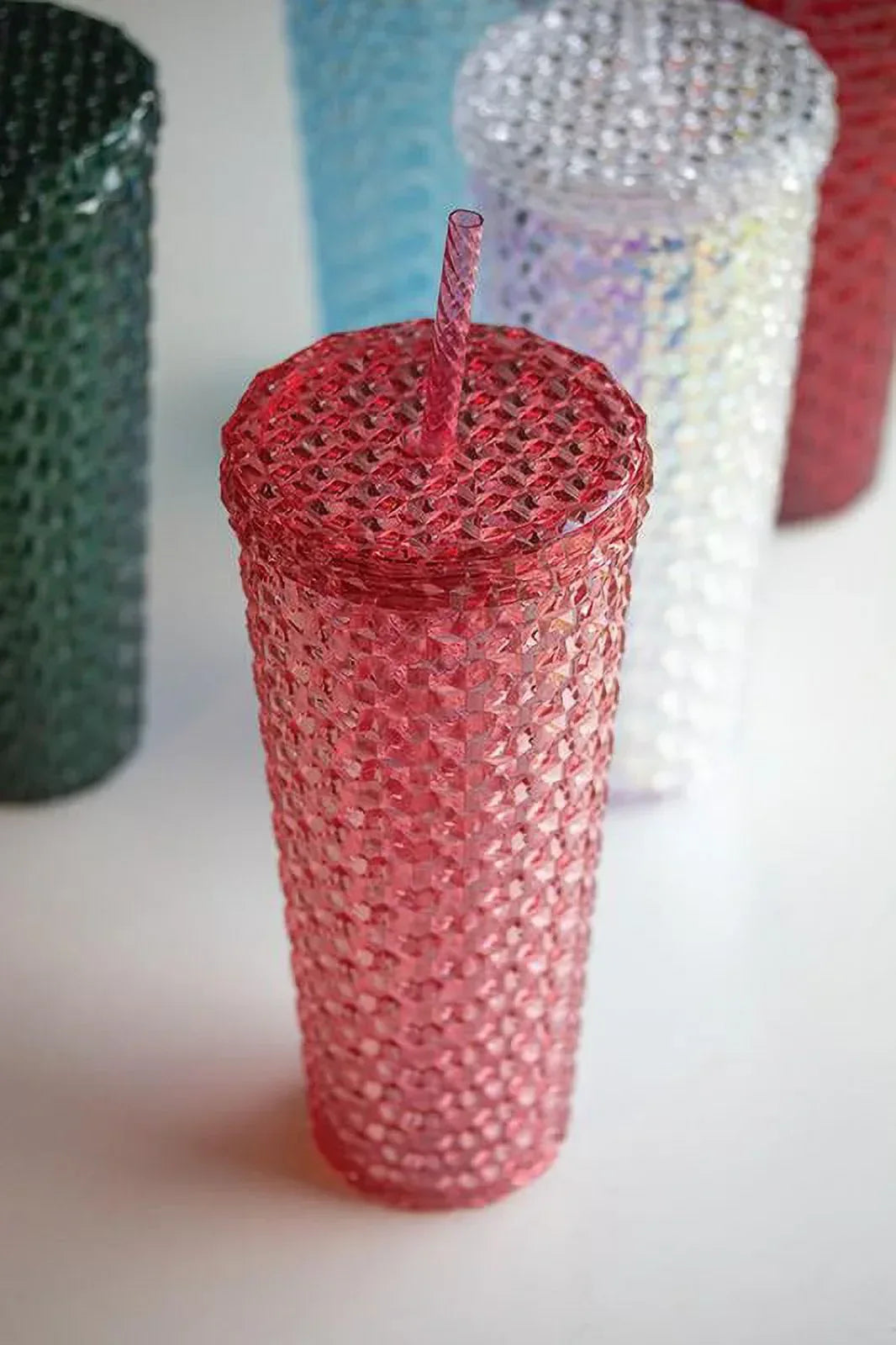 Mainstays 26 oz Rose Gold Plastic Tumbler, 4 Pack