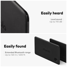 Black Chipolo CARD close-up with speaker opening for loud alerts