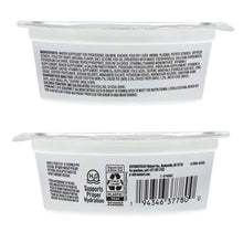 Vibrant Life cat food cups, back label view with barcode and hydration icon