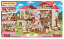 Calico Critters dollhouse playset box, red-roof country home with figures and furniture