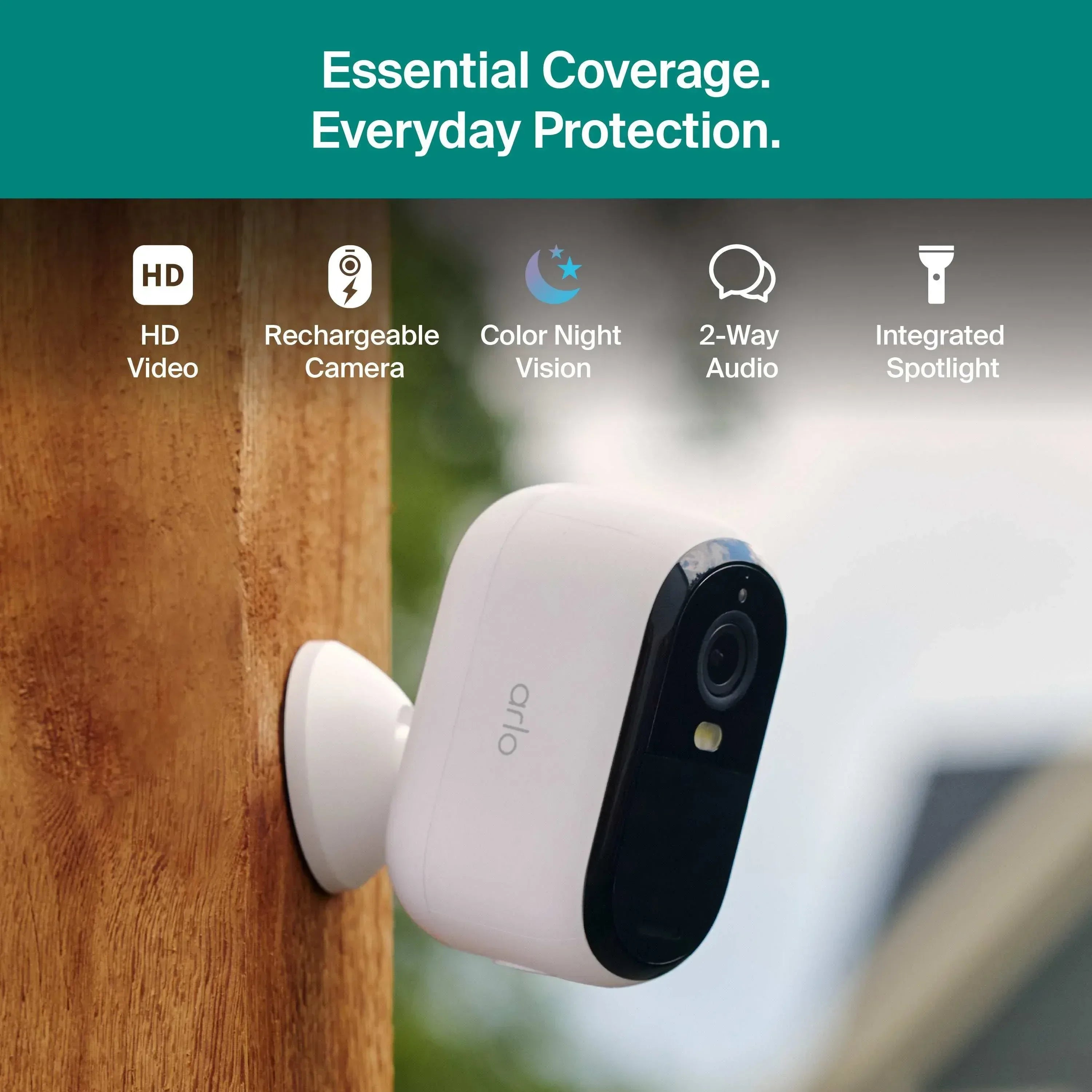 Arlo Essential Security Camera 1080p HD (3rd Gen, 2025 Release) - Wireless Outdoor Camera, Battery Powered, 1-Cam