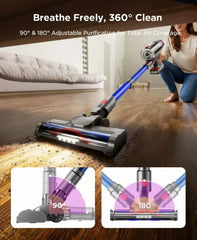 Hosaud Cordless Vacuum Cleaner - 45000pa 550W 55mins 2600mAh Lightweight Stick Vacuum Cleaners for Home Pet Hair Carpet Floor Purple