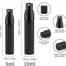 Portable mini perfume atomizer bottle, black, 10ml with spray pump and dust cover