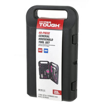 Black storage case for a pink 40-piece general household tool set