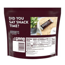 Hershey's milk chocolate snack bag back with Nutrition Facts panel