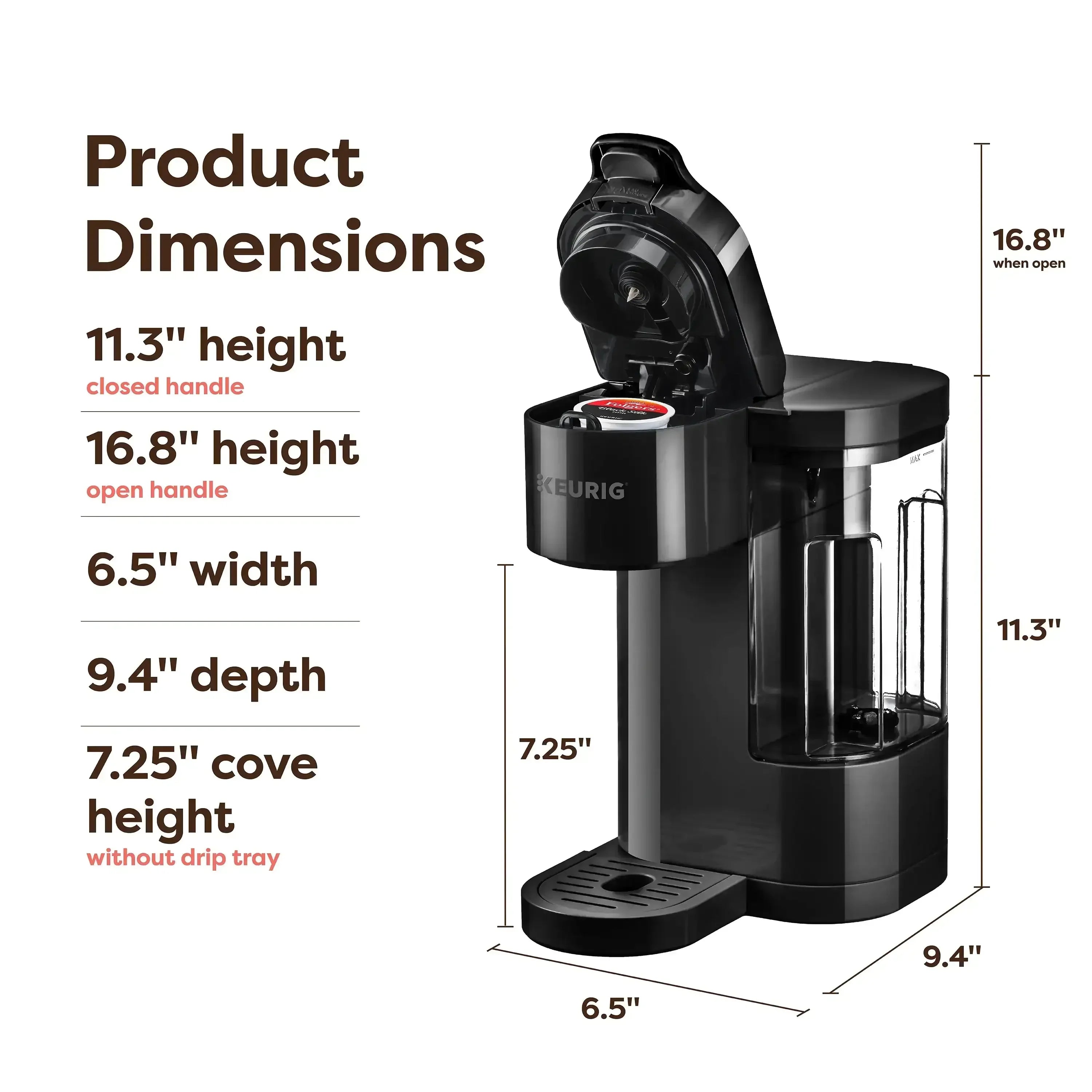 Keurig K-Express Essentials Single Serve K-Cup Pod Coffee Maker, 36 oz Removable Reservoir, Black